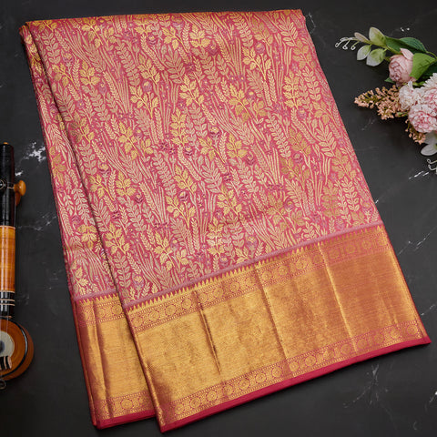Pink Tissue Kanjivaram Silk Saree