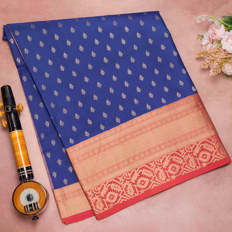 royal blue soft silk saree